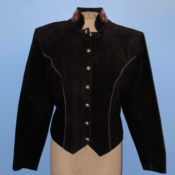 Tony Lama Southwestern Embellished Suede Jacket